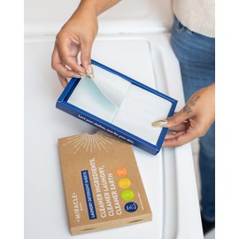 Miracle Made Liquidless Laundry Detergent Sheets, 32 Count 64 Loads – (Unscented), Plastic-Free, Biodegradable Eco Laundry Travel Strips – No Dye, Bleach, or Paraben - Cruelty-Free Detergent Sheet