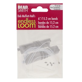 Deb Moffett-Hall’s Endless Loom Bands, 6 Inches Diameter, Pack of 12 Pieces, Clear Color, Use with The Endless Loom