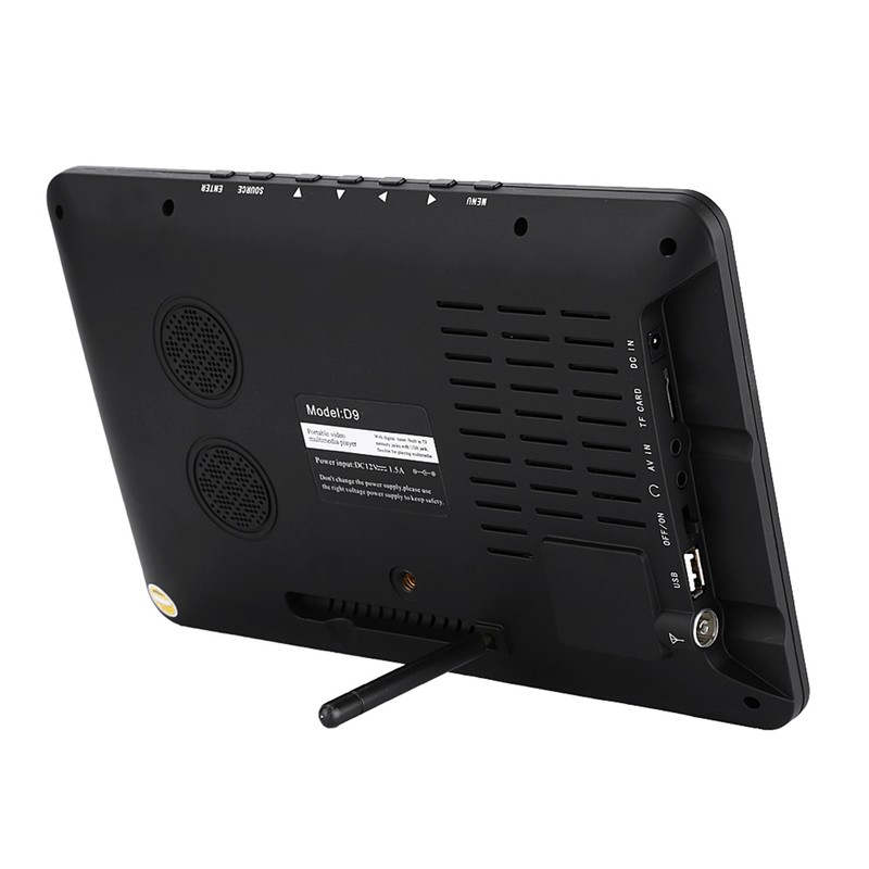 9inch Digital Analog Television 800x480 Resolution Portable TV 110‑240V