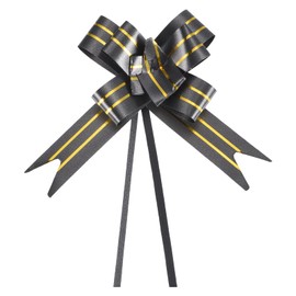 M METERXITY 100 Pack Gift Pull Bows - Basket Gift Wrap Bow Golden Thread Style Christmas Bows Gifts Bow Bulk Apply to Birthday Party (3.3inch Black)