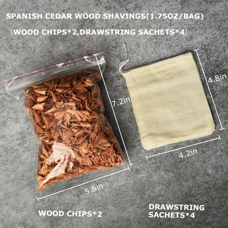 KC&KST Cedar Shavings for Cigar Humidors, Spanish Cedar Wood Chips,Cigar