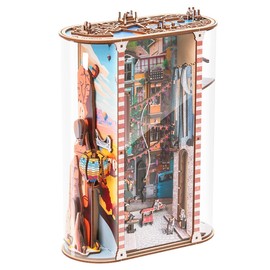 Wooden Book Nook Miniature House Kit DIY Booknook Kits for Adults & Teen, 3D Wooden Puzzle Bookshelf Dollhouse with Turkey Landscape, Istanbul Book Nook (Light Brown)