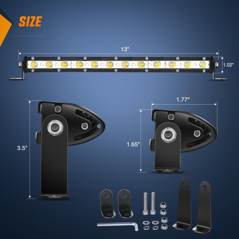 Nilight Single Row LED Light Bar Ultra-Slim Flood Light Bar