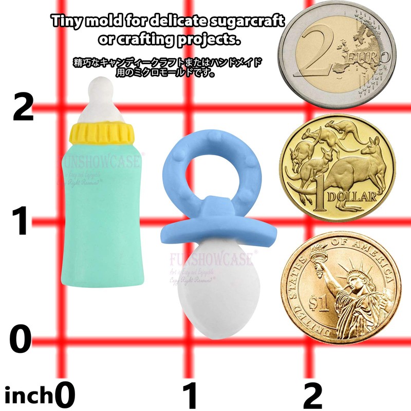 Silikonform Babyfläschchen Schnuller Fondant Backform für Polymer-Ton Tortendeko