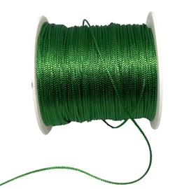 1.0 mm Polyester Cord Beading Thread for DIY, Multi Colors Options Macrame Friendship Necklace, Bracelet Jewelry Making String, Craft Making Accessories (Green, 1.0 mm)