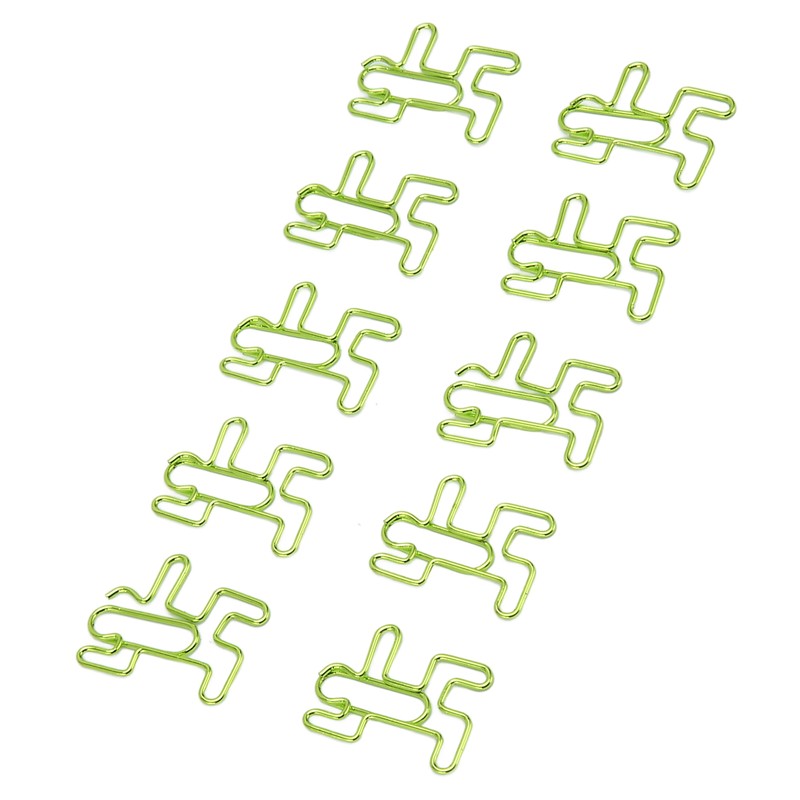 100PCS Cute Paper Clip Figure Shaped Electroplating Process Prevent Slip