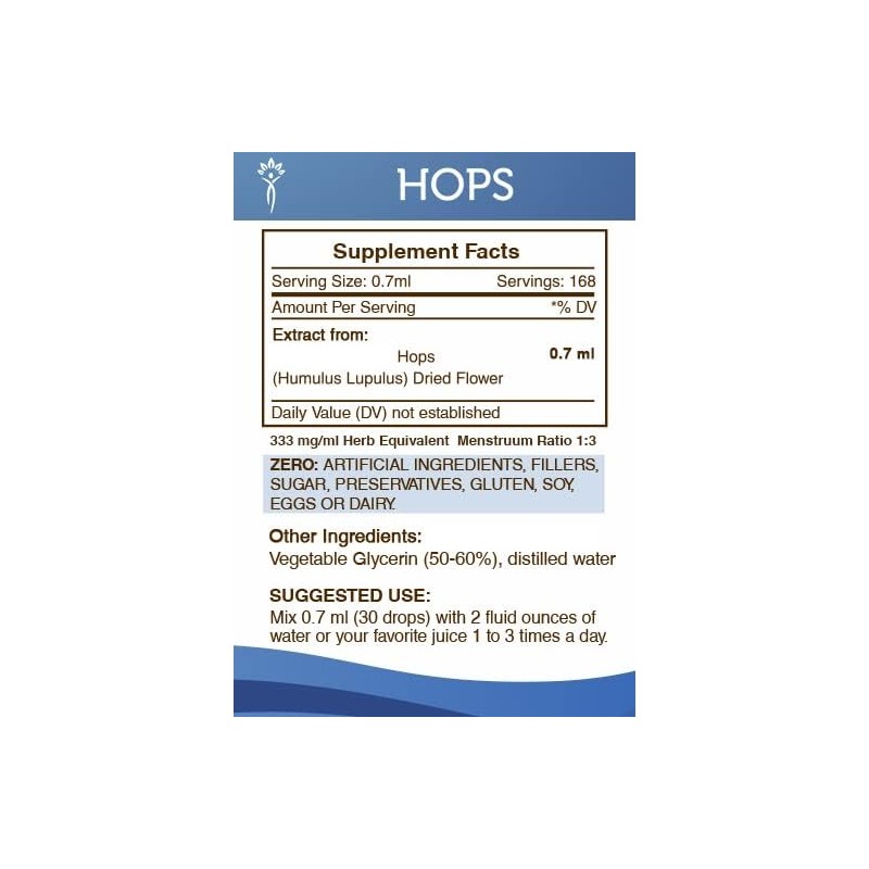 Secrets of the Tribe Hops Tincture Alcohol-Free Liquid Extract, Hops
