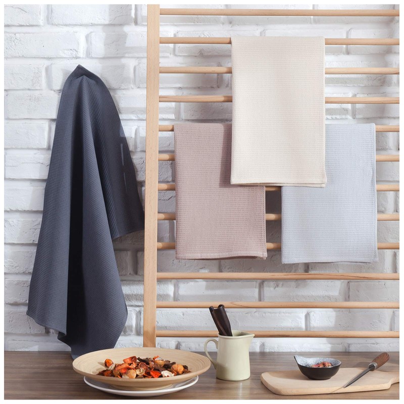 PY HOME & SPORTS Dish Towels Set, 100% Cotton Waffle
