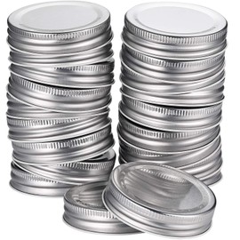 Pangda 24 Pack Mason Jar Lids Regular Mouth Silicone Seals Leak Proof Secure Mason Storage Solid Caps