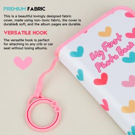 Baby Photo Book Holds 42 4x6 Photos, My First Photo Book for Baby or Toddlers, Love" Baby Photo Album Soft Cloth Family Book, Cute Book Gift for Babies Shower Newborns Family Photos (2Pcs Pink)