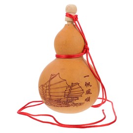 Luxshiny Natural Wine Gourd: Outdoor Portable Water Bottle Natural Dry Gourd Carved Craft - Random Pattern