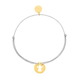 Purelei® Angel Bracelet (Gold, Silver), Guardian Angel Bracelet for Women and Children, Lucky Charm Bracelet Made of Nylon with Stainless Steel Pendant, Length Individually Adjustable, Stainless Steel