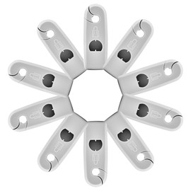 10 Pcs EAS System Shop Hook Lock Anti Theft Cargo Security EAS Lock (White)