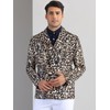 Lars Amadeus Leopard Printed Blazer for Men's Festival Peak Lapel