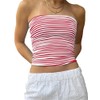 Cioatin Women Strapless Striped Bandeau Tube Tops Y2K Aesthetic Sleeveless