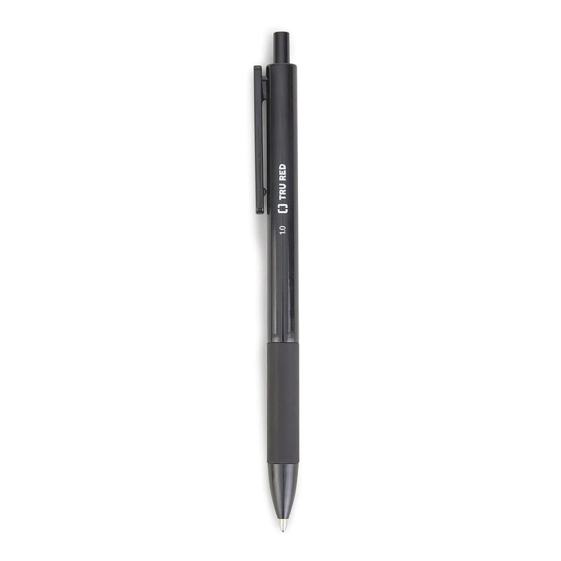 TRU RED TR59161 Ballpoint Gripped Retractable Pen, Medium Point, 1.0mm,