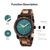 BOBO BIRD Mens Wooden Watch Analog Quartz with Week Display