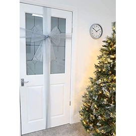 Christmas Concepts® Silver Fabric Wedding Door Bow Decoration - Make Your Own Fabric Bow
