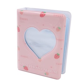 WANGCL Pocket Mini Photo Album 7.6 Cm Slip-In Album For 3 Inch Sweet Photo Book Photo Paper Photo Card Binder - Pink Strawberry