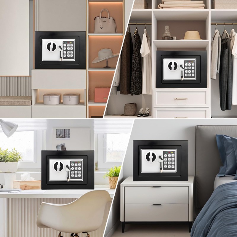 MAESTON Mini Electronic Safe Box with Digital Keypad & Keys,