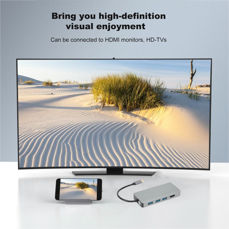 Hub Adapter TypeC to HDMI Cable VGA Converter USB B0504