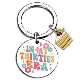 Ikacvb 30th Birthday Gifts For Women Cute 30th Birthdays Decorations For Her Best Friend Birthday Gifts For Women Sister Unique 30 Year Old Gift Ideas Keychain Jewelry Thirties Era