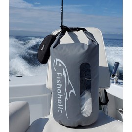 Fishoholic Dry Bag - Waterproof Gear Bags - Fail-Safe Snap - Made Tough & Durable for Kayaking Boating Fishing Hiking Camping Paddle Board & Tailgaiting