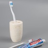 Luxury Solid Marble Toothbrush Holder – Handcrafted Champagne Beige, Heavy-Duty