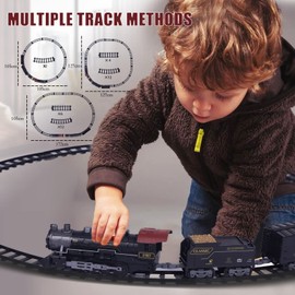 Electric Toys Train Set for Boy,Remote Control Train Track Model Toy with Locomotive,Light,Sound. Train for Christmas Trees,Kids Gifts for 3-8 Years