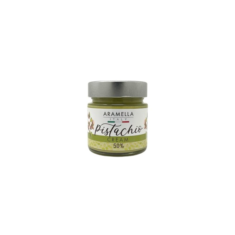 Aramella Gourmet Italian 50% Pistachio Cream – 7.05 oz Glass