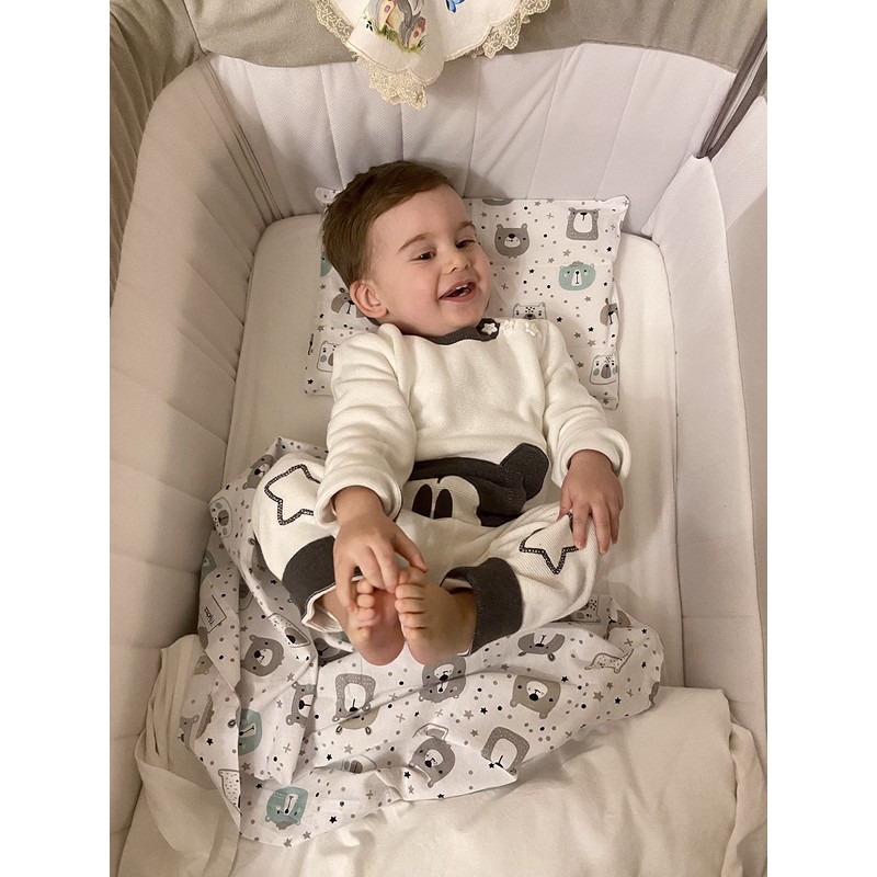 FlyIdeas Fitted Sheet for Bedside Cot 90 x 55 cm,