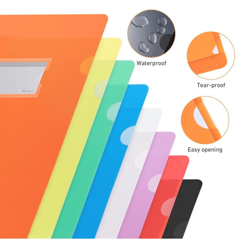 Agoer Pack of 16 A4 File Wallets Open Side A4