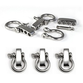 Ganzoo Shackle Stainless Steel O-Shape Omega Silver Pack of 3 with Adjustable Screw Cap for Paracord 550 Bracelet Cord Rope Cord Strap Belt Collar Boat Outdoor Opening 20 x 17 mm Thickness 5 mm