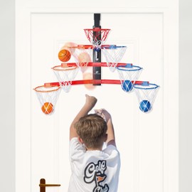 Over-The-Door Basketball Hoop - Mini Hoop Race Basketball Gift | Wall-Mounted ‎Door Mount, Party Family Game Night