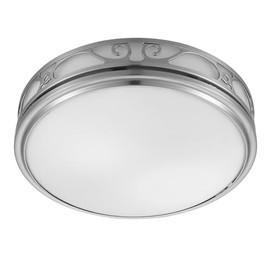 Good Housekeeping 83008 Roman Decorative 110 CFM 3.0 Sones Bathroom Ventilation Exhaust Fan with Light & Night-Light, Brushed Nickel