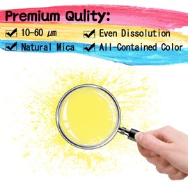 Yellow Mica Powder - 60g Mica Powder for Epoxy Resin - Pearl Pigment Powder Dye for Resin/Eye Shadow/Soap Making/Nails/Bath Bombs etc.