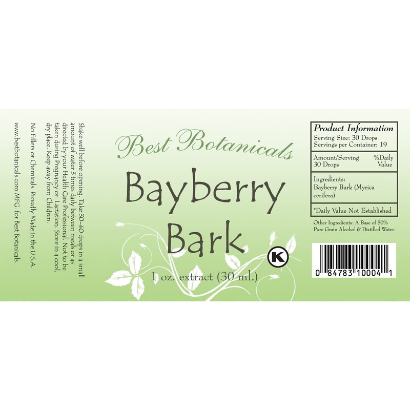 Best Botanicals Bayberry Root Bark Extract 1 oz.