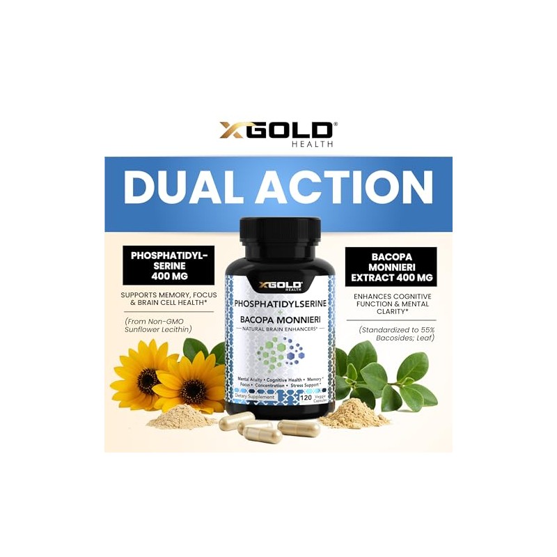 X Gold Health Fosfatidilserina Bacopa 120 Cápsulas - Memoria -