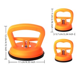 ZukqrymluvIQ Efficient Dent Extractor & Dent Removal Kit - 3 Piece Handle Car Dent Extractor with Suction Cup, Kit for Body Dent, Glass, Screen, Tile Lift, and Object Movement (1 Large + 2 Small)