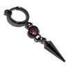 Akusetia Spring Type Ring, Earrings, Single Ear, Metal Black, Black,