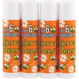 Sierra Bees Organic Lip Balms, Tangerine Chamomile, 4 Pack.15 oz (4.25 g) Each