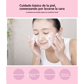 Cepillo Limpiador Facial de Silicona,3 en 1 Cepillo Facial, Función de Luz Roja y Azul Abre y Contrae Los Poros para Una Limpieza Profunda,Limpieza por ultrasonidos IPX7 Impermeables. (negro)
