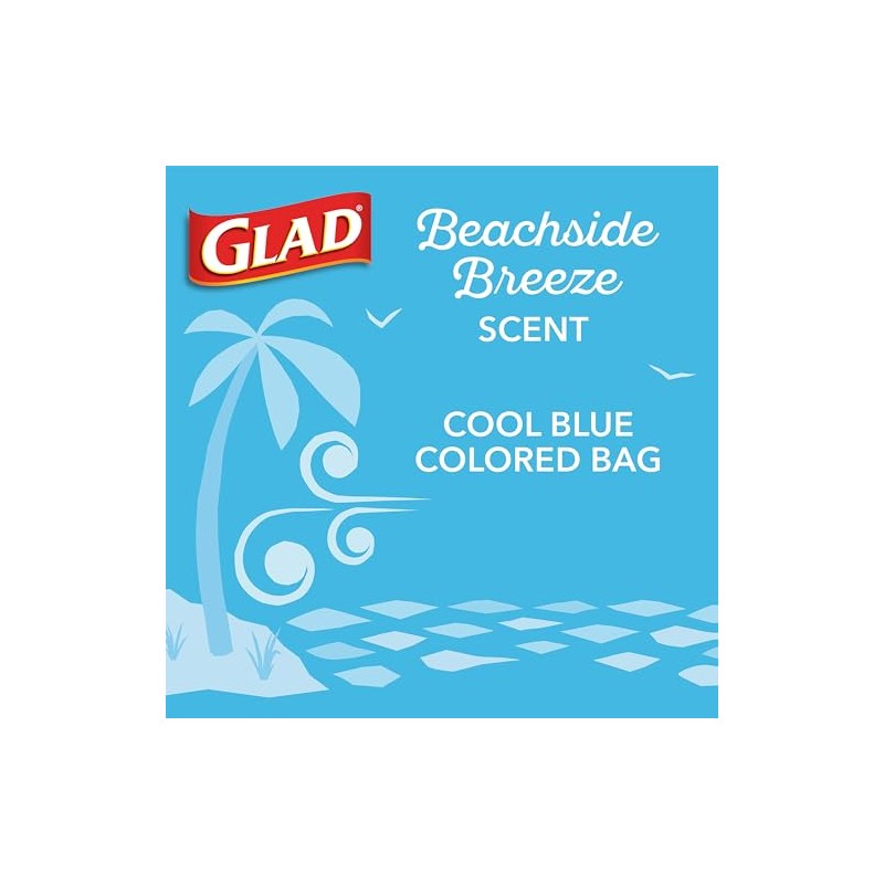 Glad OdorShield Small Drawstring Trash Bags - Febreze Beachside Breeze