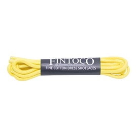 Mens Dress Shoelaces Thin Waxed - Yellow, 30 Inch Long Shoe Laces