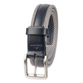Tommy Bahama Men's Casual Perforated Strap Belt, Navy/Gray, Large (38-40)