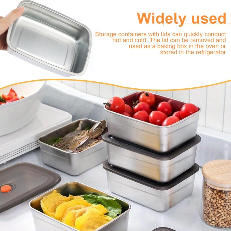 PHMING 316 Stainless Steel Food Storage Containers Set - 2