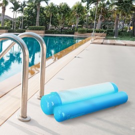 Relaxdays Swimming Hammock, Pool Air Mattress with Net, 100 kg, Adult Inflatable Water Hammock, Yellow