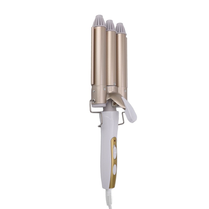 25mm Curling Iron Wand Adjust Temperature Fast Heating 3 Barrel