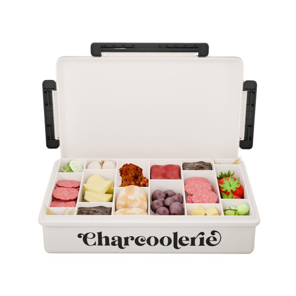 Charcoolerie Chilled Portable Travel Charcuterie Snackle Box Container with Locking