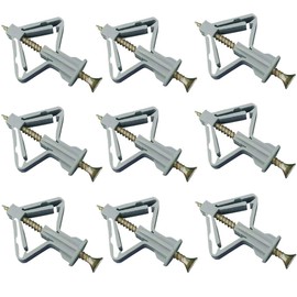 100 Sets Plasterboard Cavity Dowels, Self-Drilling Plasterboard Dowels, Plasterboard Dowel Screws, Expansion Screw with Expansion Tube for Wall Mounting Plasterboard (M8 x 50 mm)